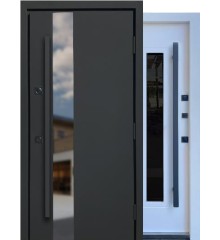 Двери Вест серый с длинной ручкой Металлические