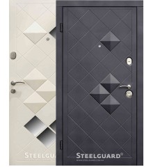 Двери Luxor Черный мат/Белый шелк «Steelguard» (Стилгард) Украина