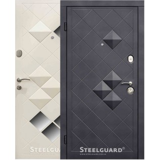 Двери Luxor Черный мат/Белый шелк «Steelguard» (Стилгард) Украина  